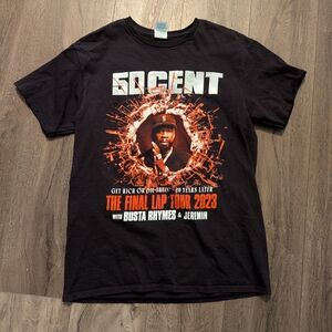 50 Cent 'The Final Lap Tour 2023' Black Graphic T-Shirt Medium